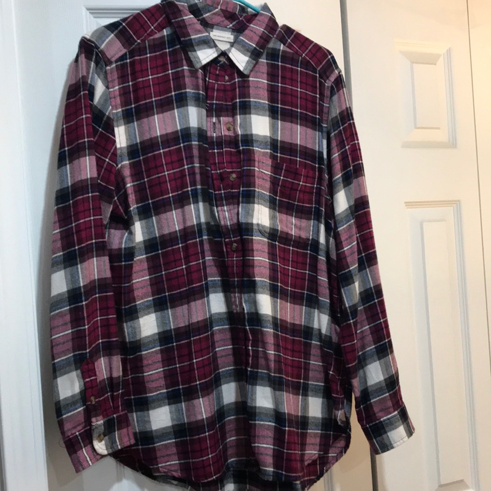 AE soft button down, large, pink